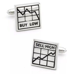 Stock Market Stainless Steel Cuff Links